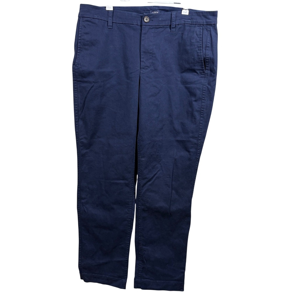 J.Crew Martie Slim Crop Pants Navy Blue Stretch Cotton Trousers AD156 Women's 10